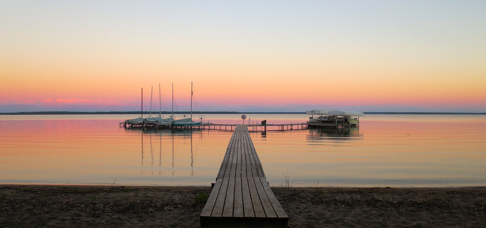 dock at dusk.