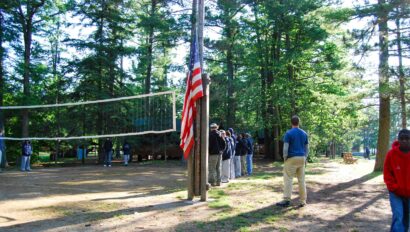 american flag raising.