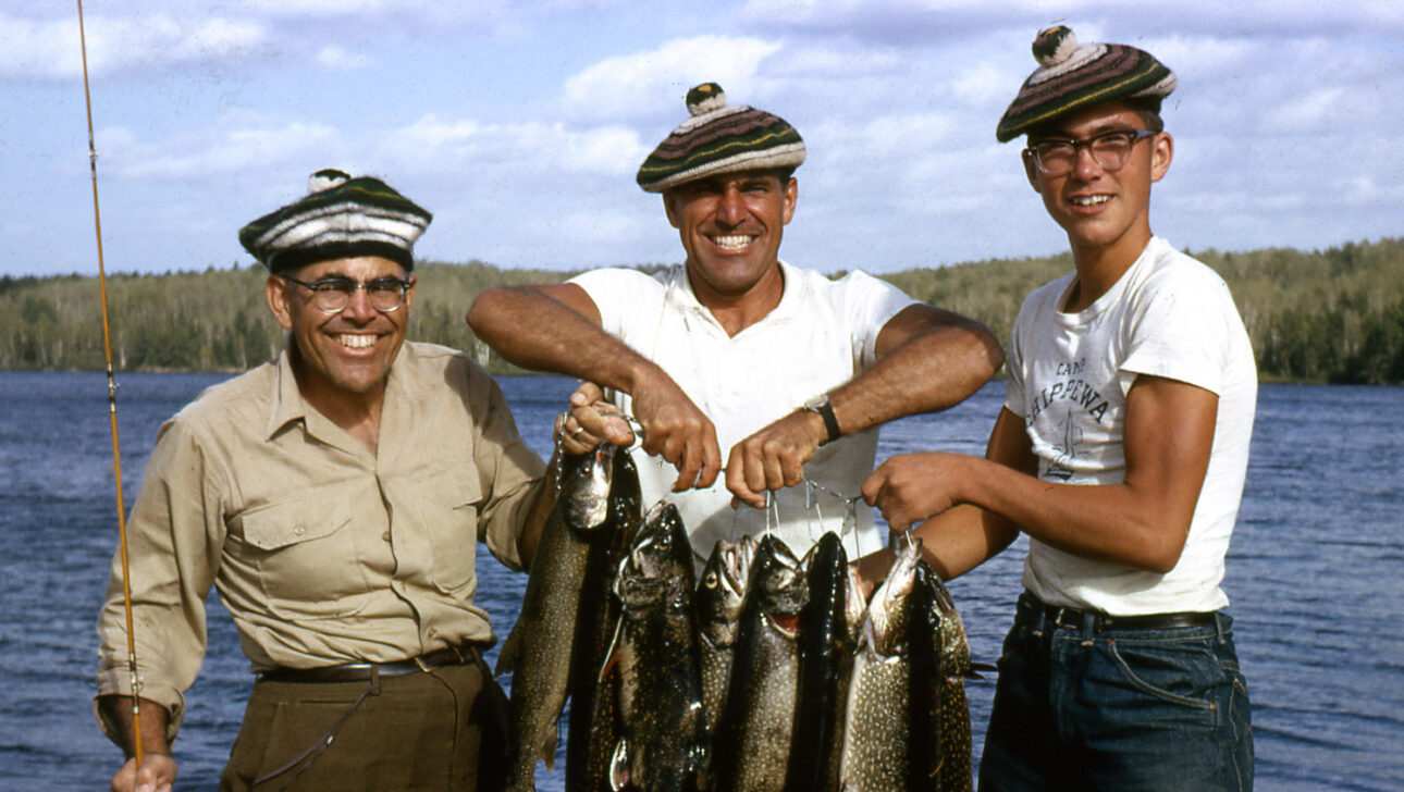 Vintage image of men fishing.