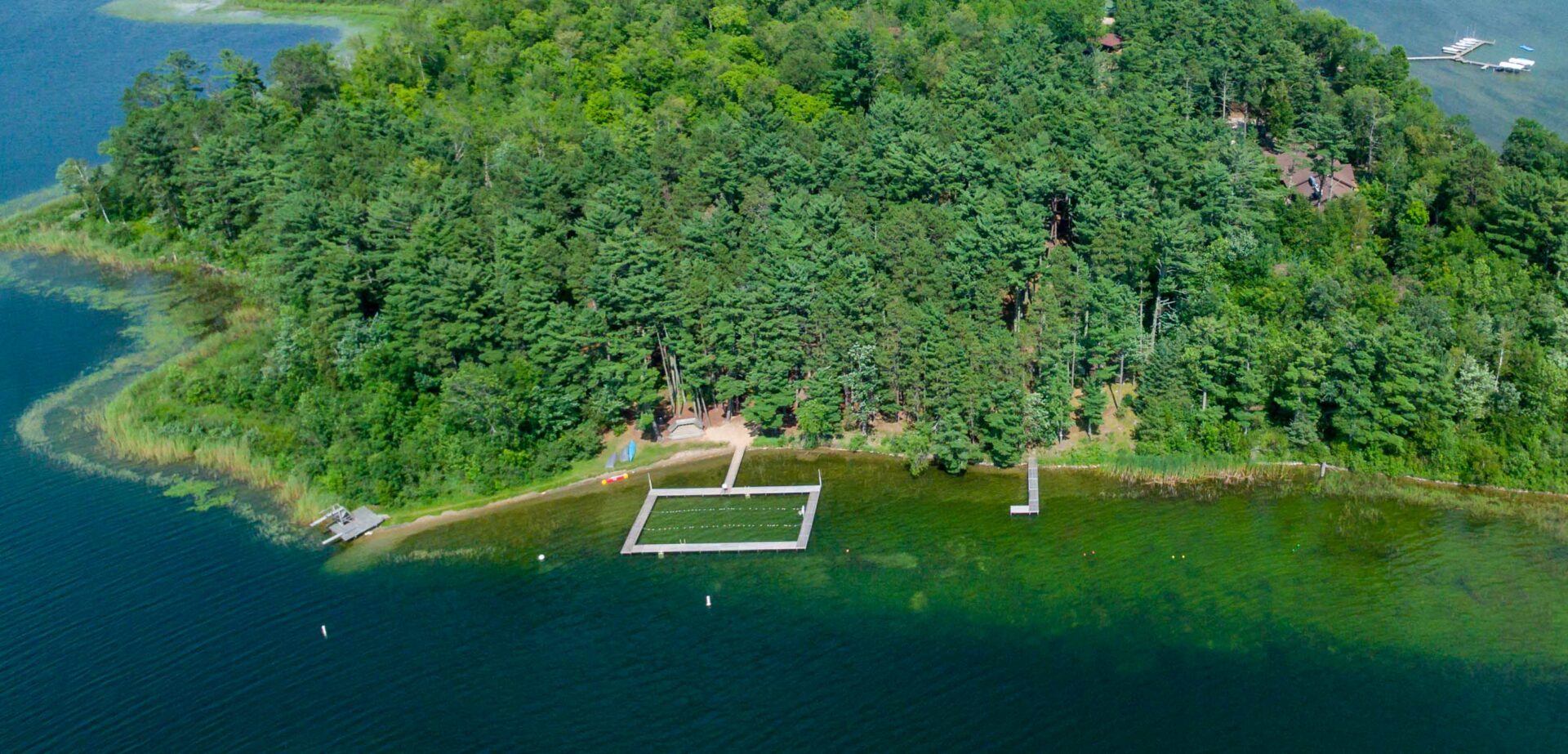 aerial shot of camp chippewa.