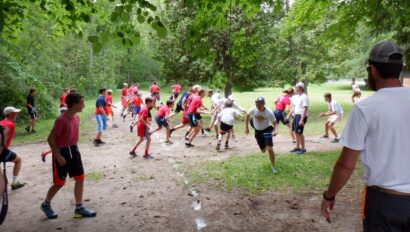 campers playing capture the flag.