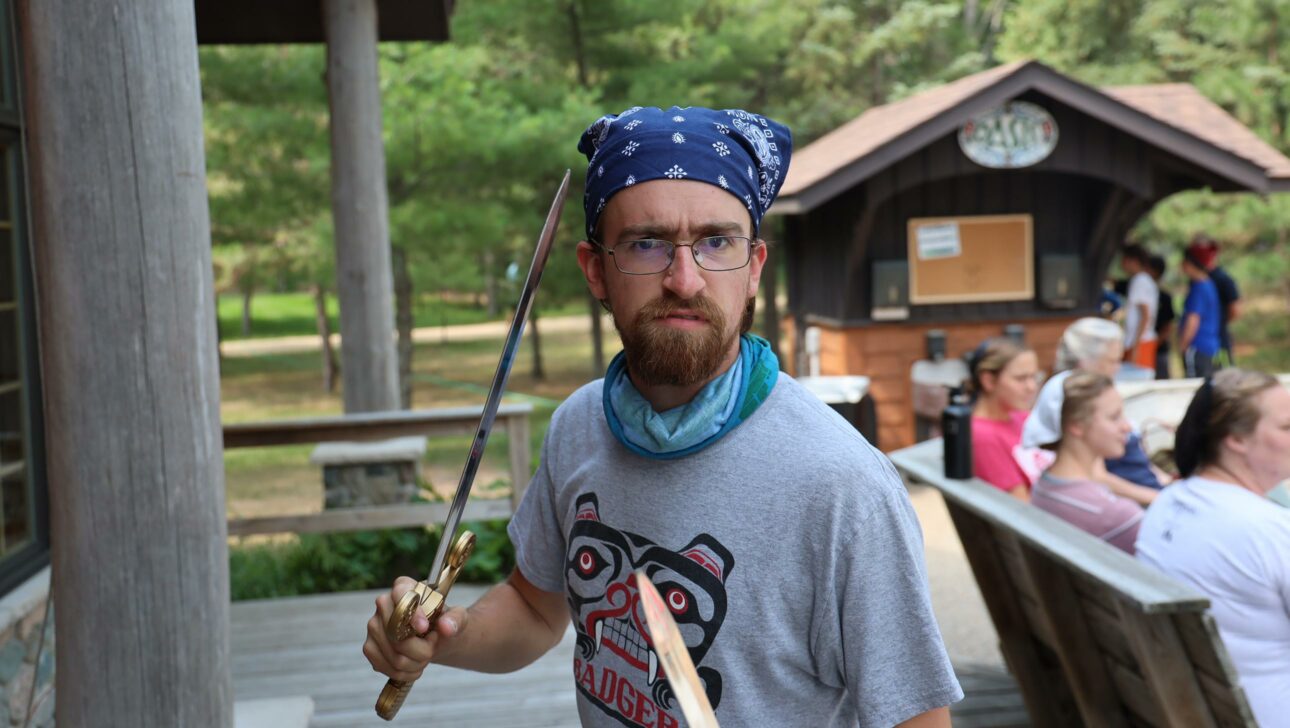 counselor dressed as a pirate.