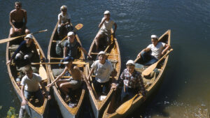 canoes held together in the 1950s