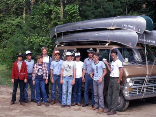 Getting ready to embark on a canoe trip at Camp Chippewa for Boys.